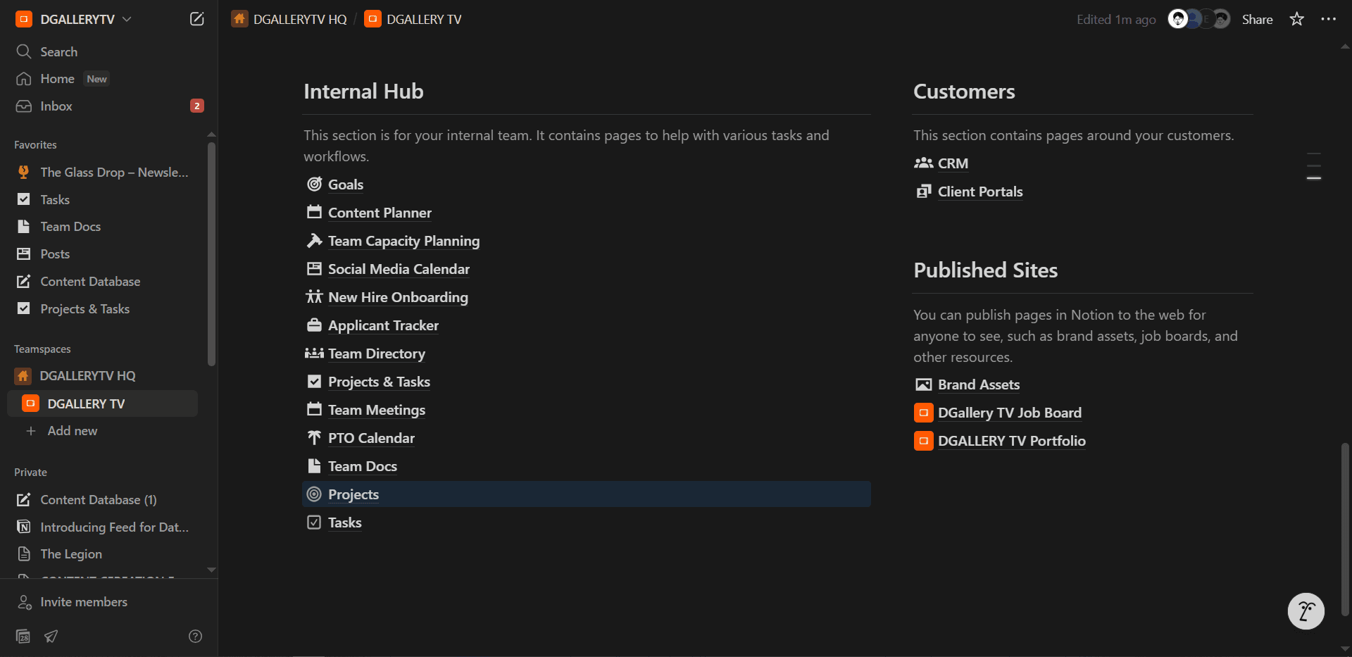 Notion Workspace Landing Page